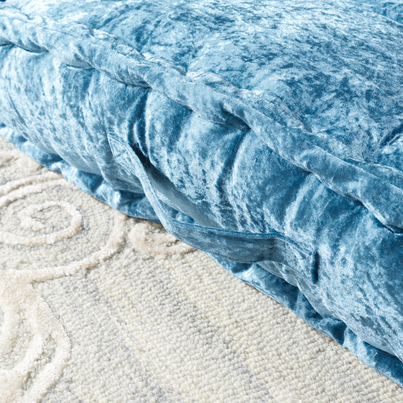Belia Dark Turquoise Square Velvet Floor Pillow