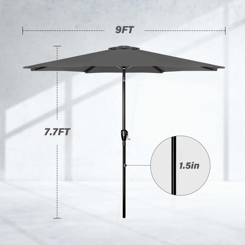 Parasol de patio pour l'extérieur, Gris