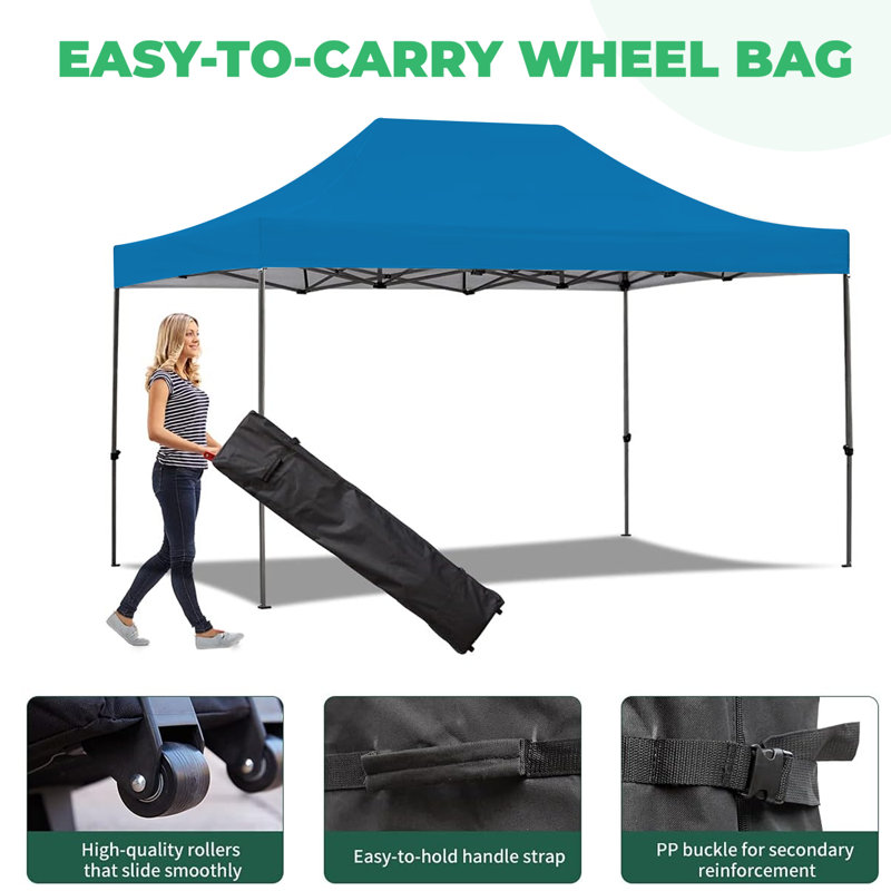 171'' W x 115'' D Steel Pop-Up Canopy, Blue