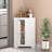 Floor Corner Cabinet With 2 Doors And Adjustable Shelves, Freestanding Narrow Organizer For Bathroom, Kitchen, Living Room, Or Bedroom