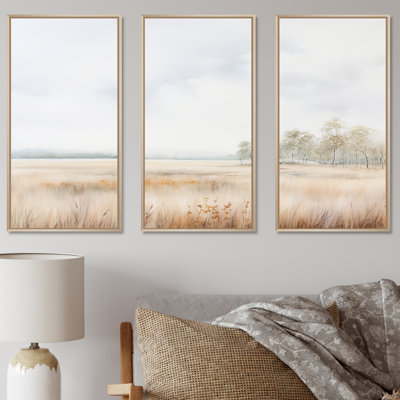 «Meadow Scenery Minimalisme», ensemble d'art mural prairie