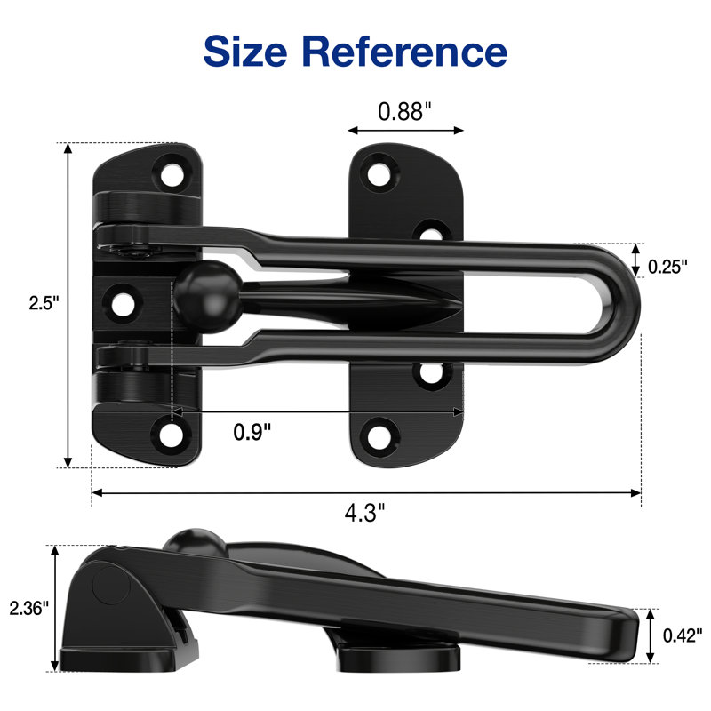 Barrière de sécurité pour porte battante, Noir mat