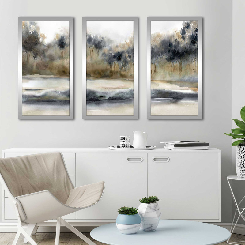 «Silent River» par Carol Robinson - reproduction de cadre photo unique de 3 pièces, H 25,5 po x l 40,5 po x P 1 po