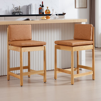  Tabourets de bar en bois à hauteur de comptoir de 26 po Alresford