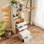 Table de coiffeuse 3-en-1 avec miroir à DEL et tabouret de rangement, coiffeuse à maquillage avec coiffeuse à DEL réglable, 5 espaces de rangement pour la chambre à coucher