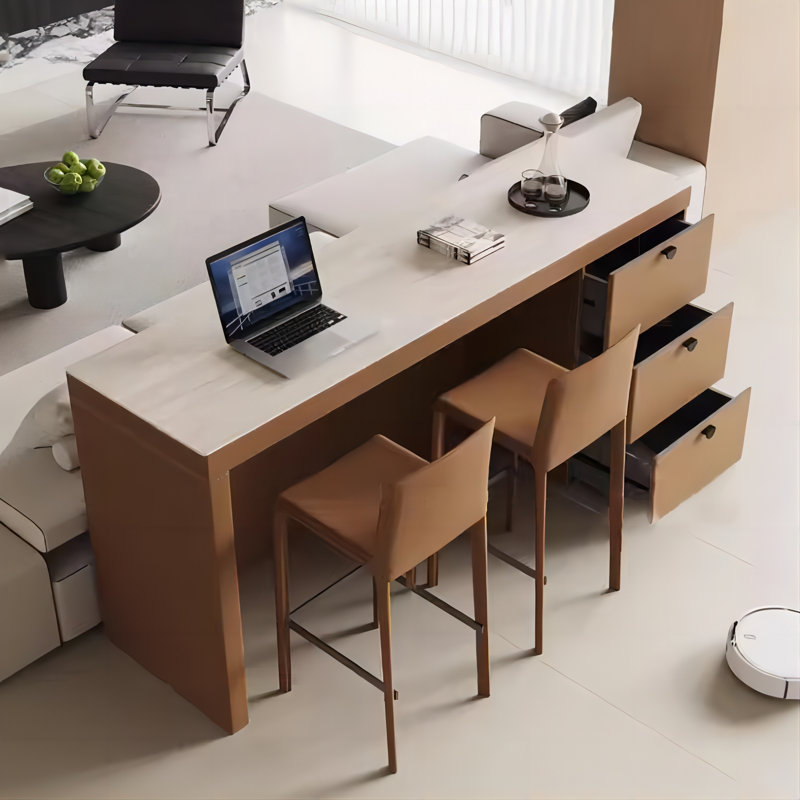 Retro Brown Rectangular Bar Table