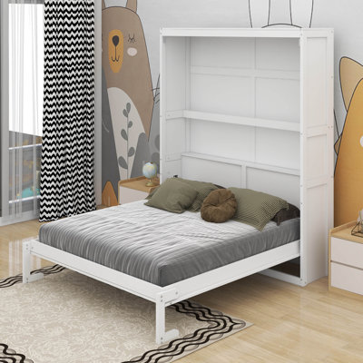 Grand lit escamotable avec tablettes