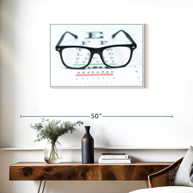 Lunettes de vue, Cadre flottant blanc, 31 po x 21 po