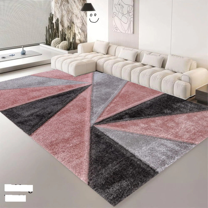 Geometric Shag Area Rug, Rectangle 200 x 290 cm