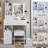 29.2" Left Drawer Vanity Table With Cushioned Stool, 2 Ac+2 Power Supply, Hair Dryer Bracket, Large Touch - Operated Sliding Led Mirror Three Color Lighting And Brightness Adjustment, Ideal For Small