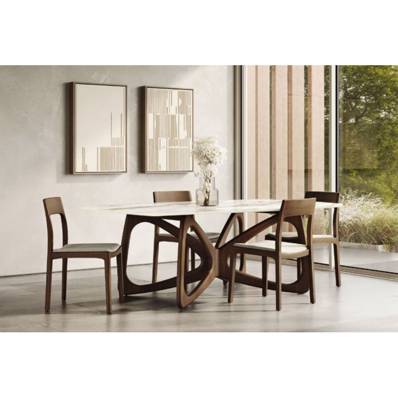 Butterfly Boat Dining Table, White, 30"H x 72"L x 42"W