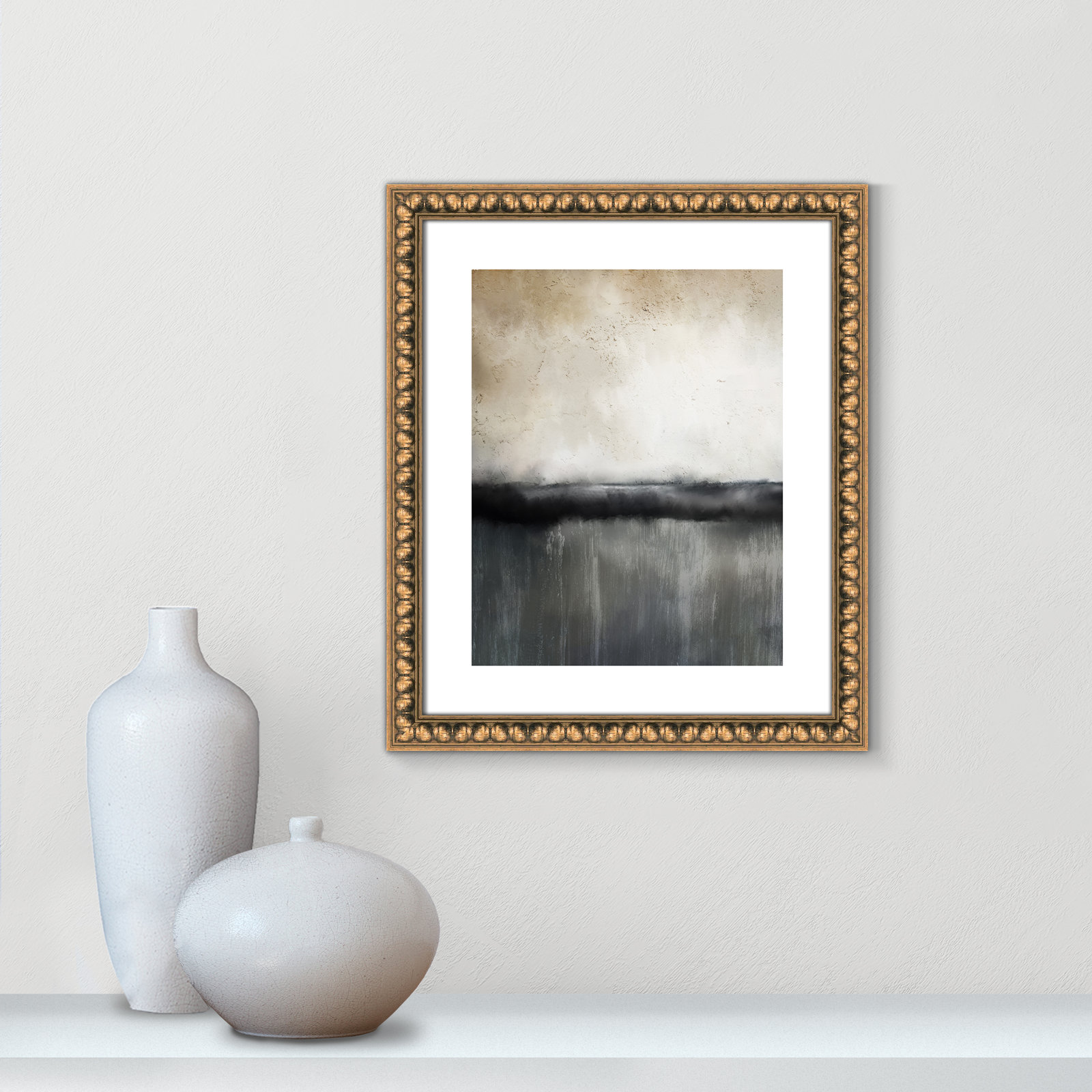 Sunset by Kimberly Allen Print, Picture Framed Paper, 15" H x 13" W, Gold Bead