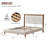 Wooden platform bed with upholstered base-2029263065-2029263067