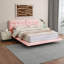Queen Size Floating Bed Frame with LED Lights - PU Leather Platform Bed with Button-Tufted Headboard, Modern No Box Spring Design, Remote Control Lighting, Easy Assembly-821831113