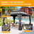 Outdoor Galvanized Steel Patio Gazebo with Double Roof-106495718-106495716