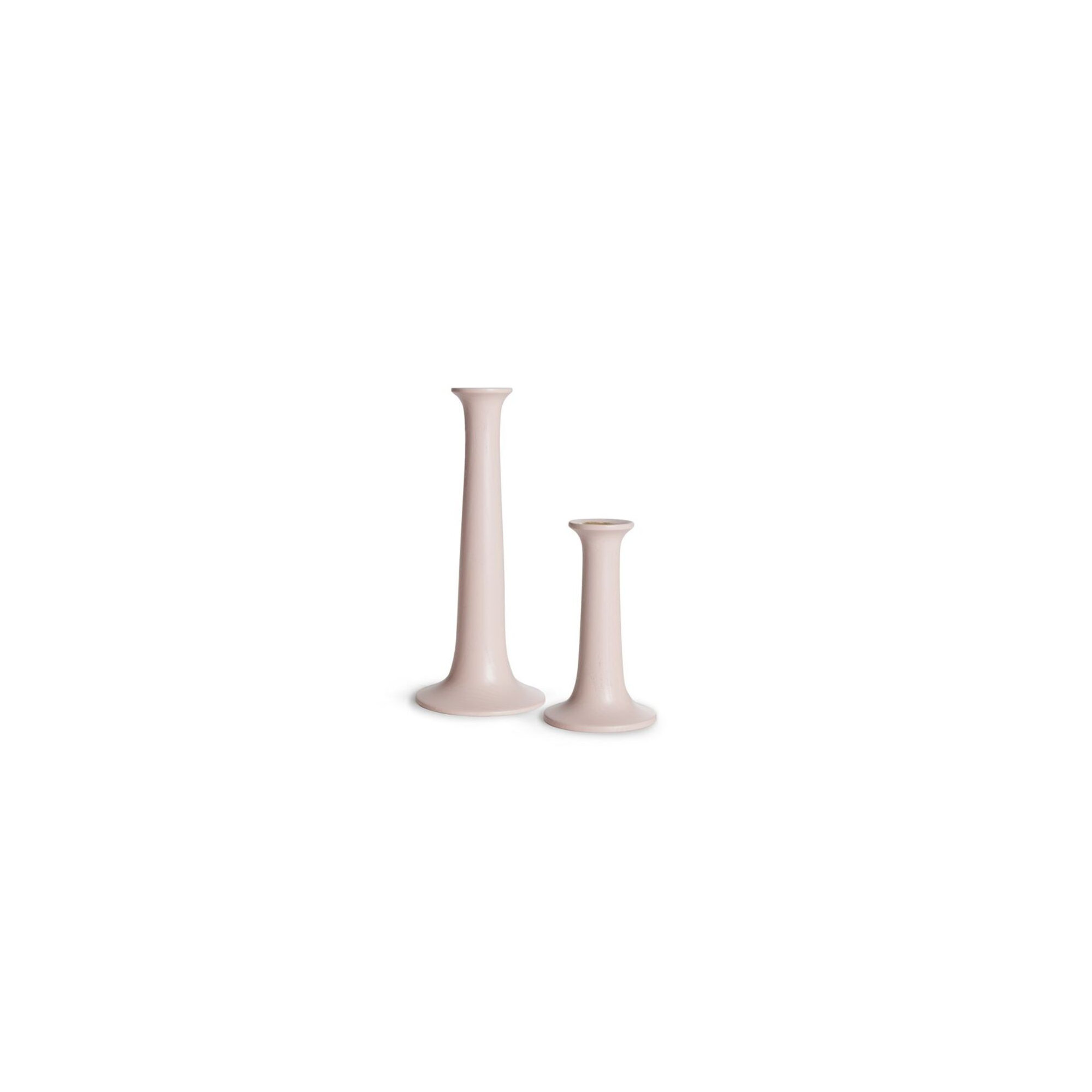 Simple Solid Wood Tabletop Candlestick, Blush, 9" H x 4" W x 4" D