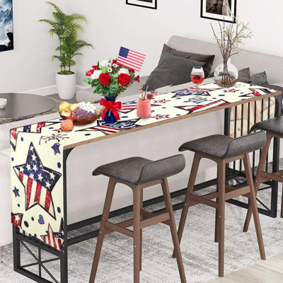 4Th Of July Table Runner, Stars And Stripes Patriotic Memorial Day Table Runner American Flag Independence Day Kitchen Dining Table Runners For Home Party Decor 13 X 72 Inch