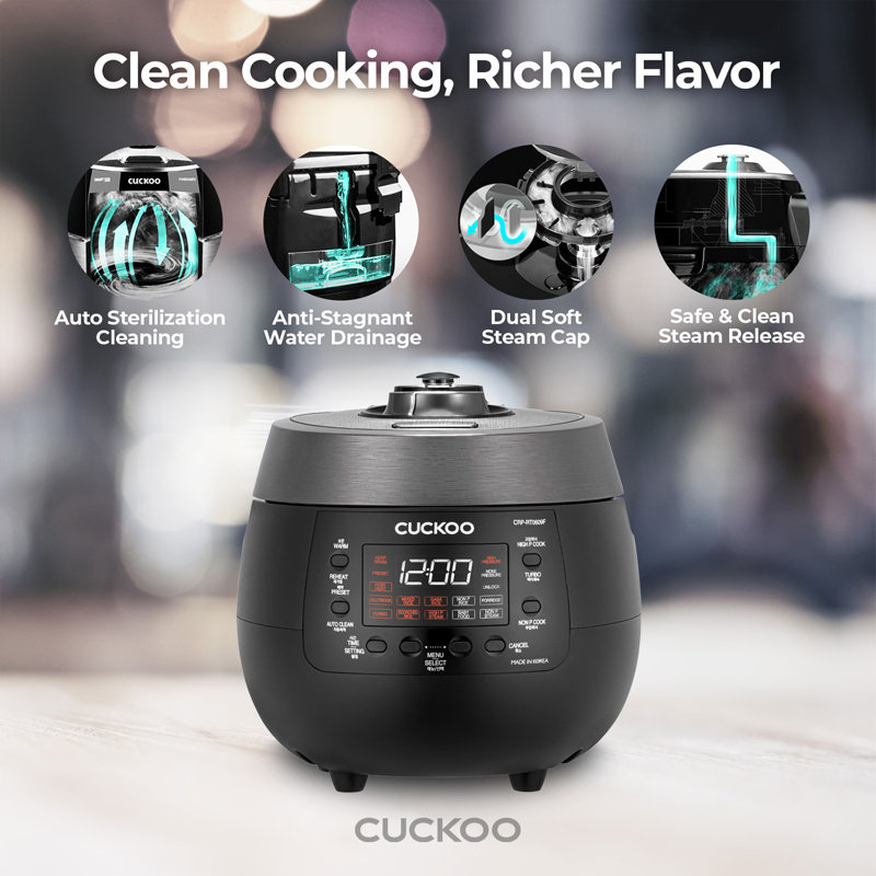 Black 6-Cup Stainless Steel Electric Rice Cooker with Steamer