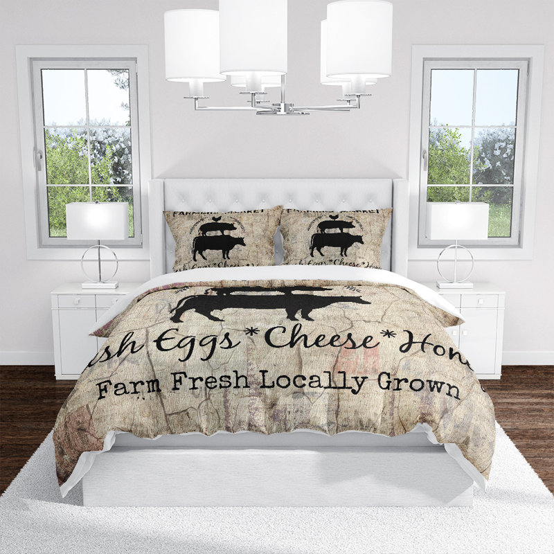 Ensemble de housse de couette Farm Fresh, Housse de couette grand + 2 taies décoratives