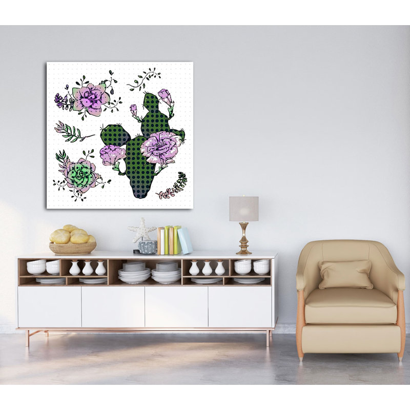 " Cactus Flowers 461 ", 36" H x 36" W x 1.5" D