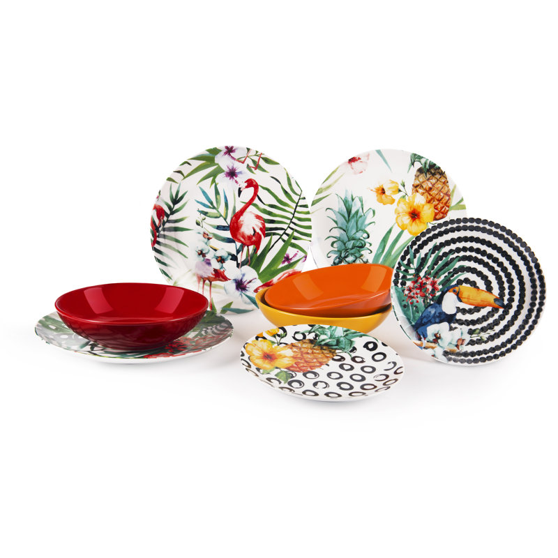 Tropical Chic Piece Dinnerware Set - Service for 6