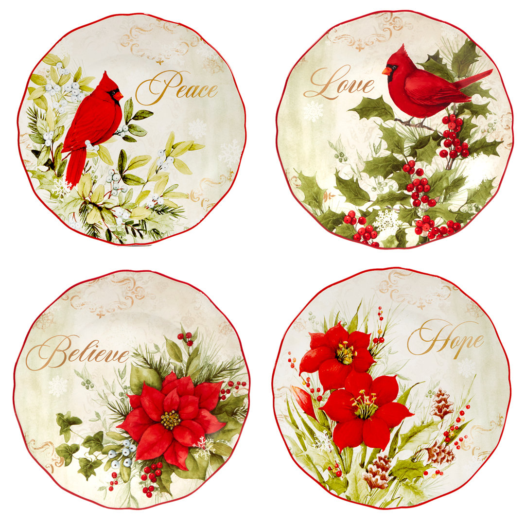 Winter''s Medley Set Of 4 Dessert Plates Certified International