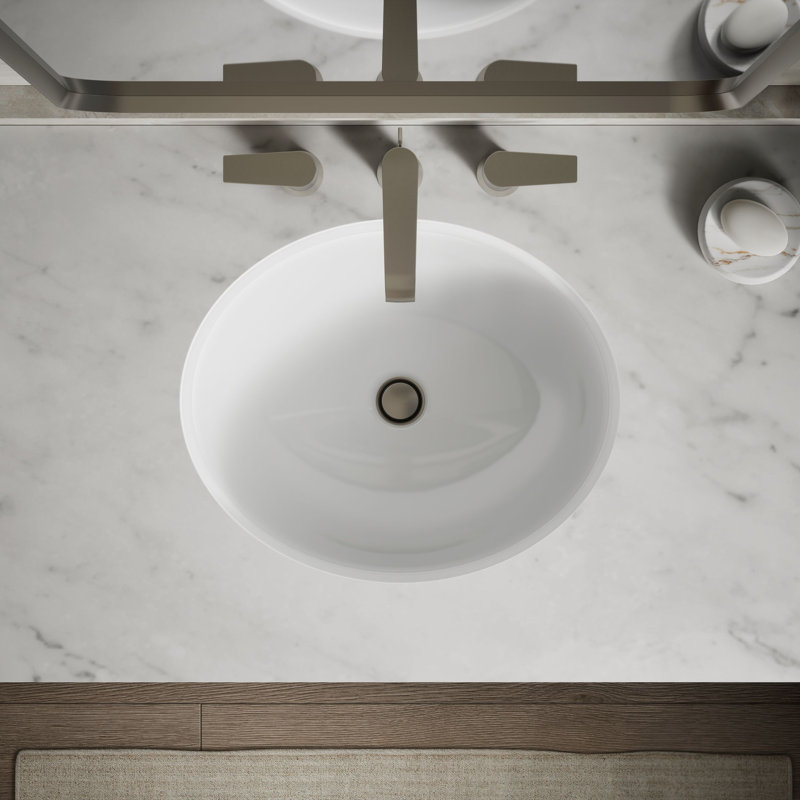 Caxton Ceramic Oval Undermount Bathroom Sink, White