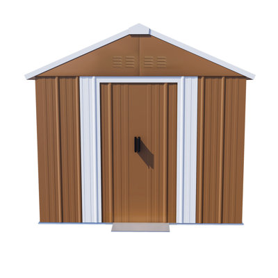 Remise de jardin d'extérieur robuste de 6 pi x 4 pi, porte verrouillable, ventilation, coussins de patio, fouillis de garage, remise en métal avec cadre stabilisé et fenêtres - idéale pour le rangement d'outils pour la pelouse,