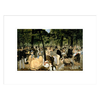 «Music in the Tuileries Gardens» par Édouard Manet, impression giclée sur cadre