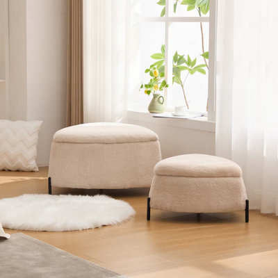 29.9"Wide 2 - Piece Upholstered Storage Ottoman Set