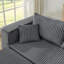 Gris compact modulaire, velours côtelé compressé, 3 places, style minimaliste, sans assemblage, espace optimisé pour les petits appartements avec espaces de vie modernes