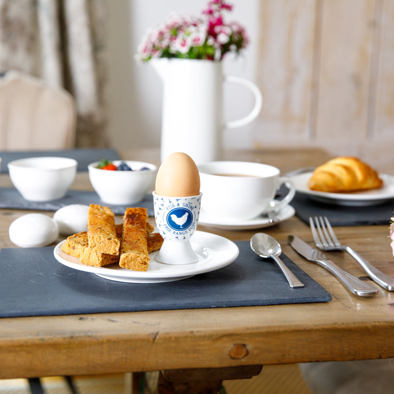 KitchenCraft Traditional Blue Hen Porcelain Egg Cups
