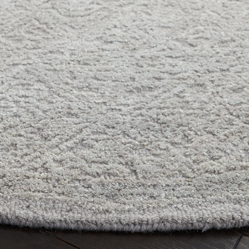 Martha Stewart Hand Tufted Wool/Viscose/Cotton Southwestern Rug in Gray, Round 6'