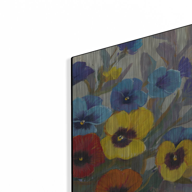 Art mural en métal «Pansy Panel III» par Tim O'Toole, Luxe