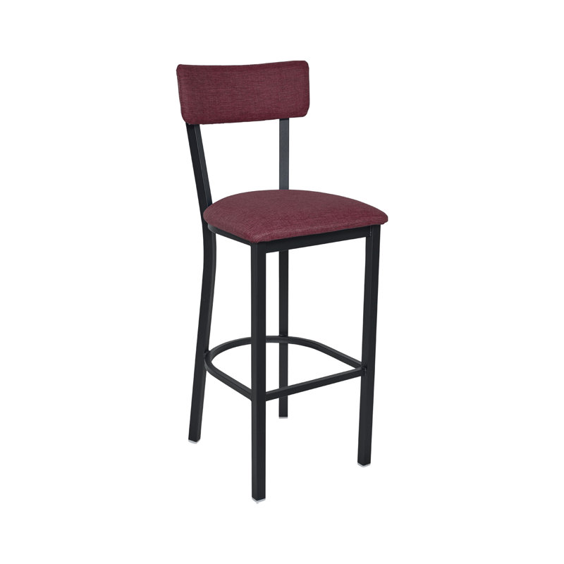Bristol Upholstered Counter Stool with Metal Frame, Purple