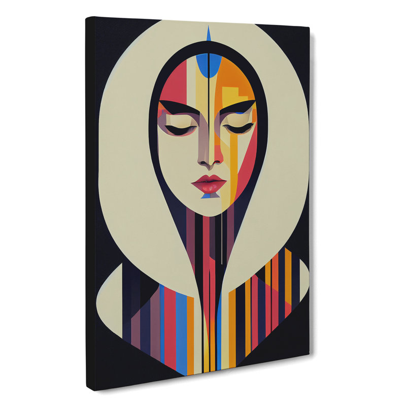 Abstract Coloured Woman No.2 - Wrapped Canvas, 50cm H x 35cm W x 3cm D