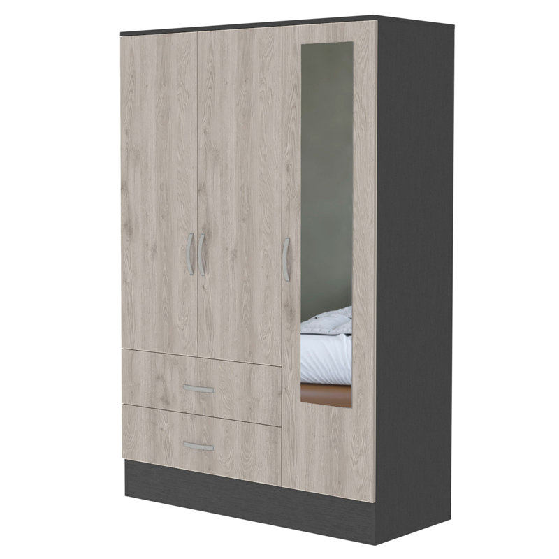 Petite armoire 2 tiroirs avec porte miroir Black Rock