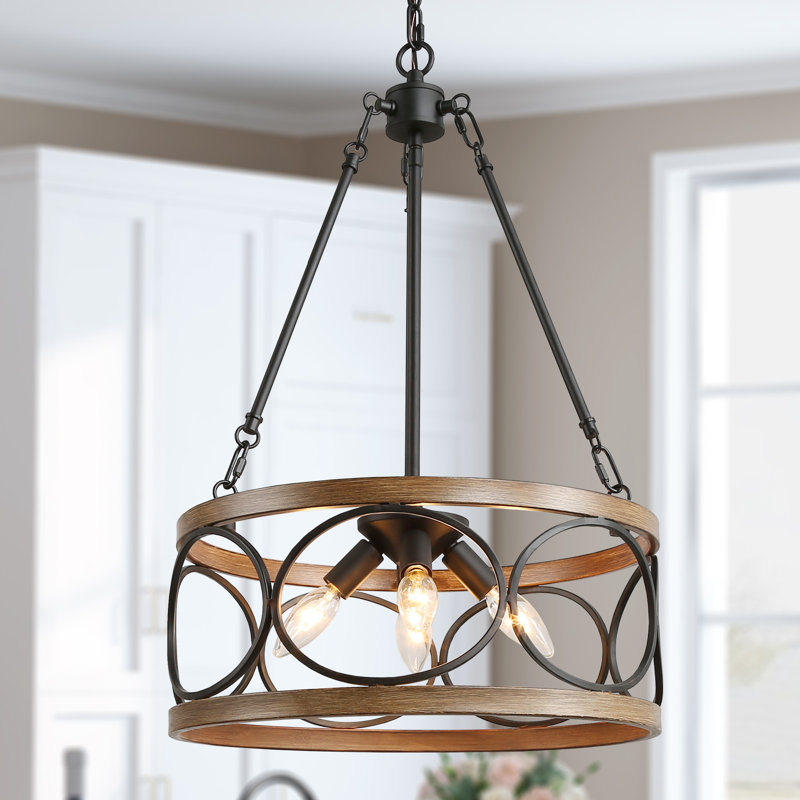 4 - Light Dimmable Drum Chandelier