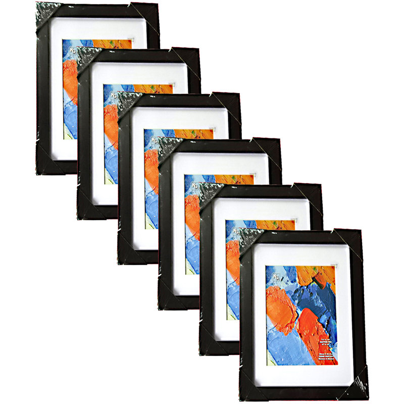 Ensemble de 6 cadres muraux Gallery, 11 po x 14 po, Noir