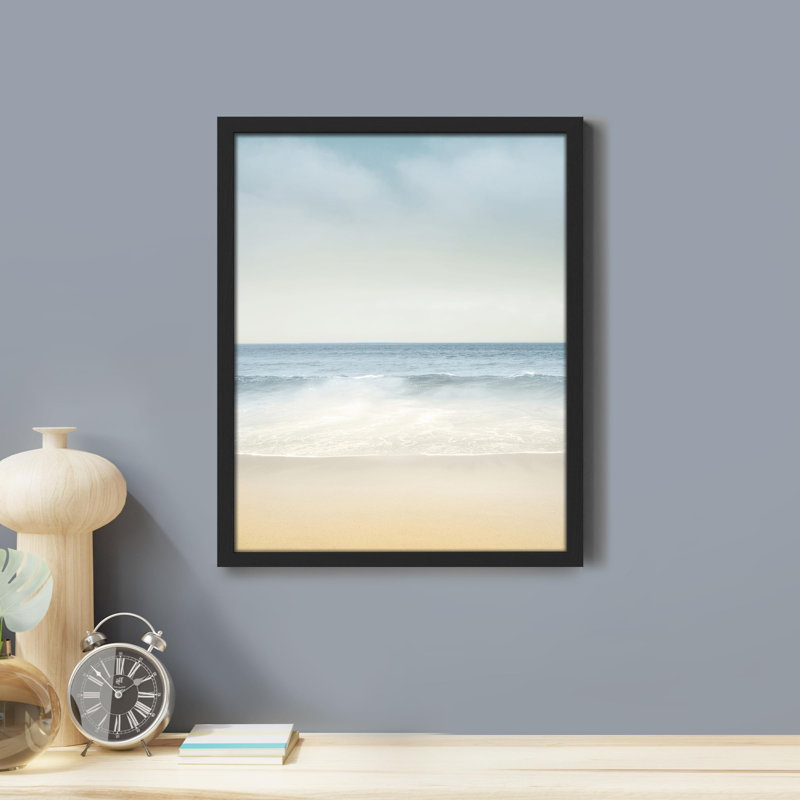 «Ocean Wave Beach Washed Out Pastel Duotone» sur papier, H 10 po x l 8 po, Noir