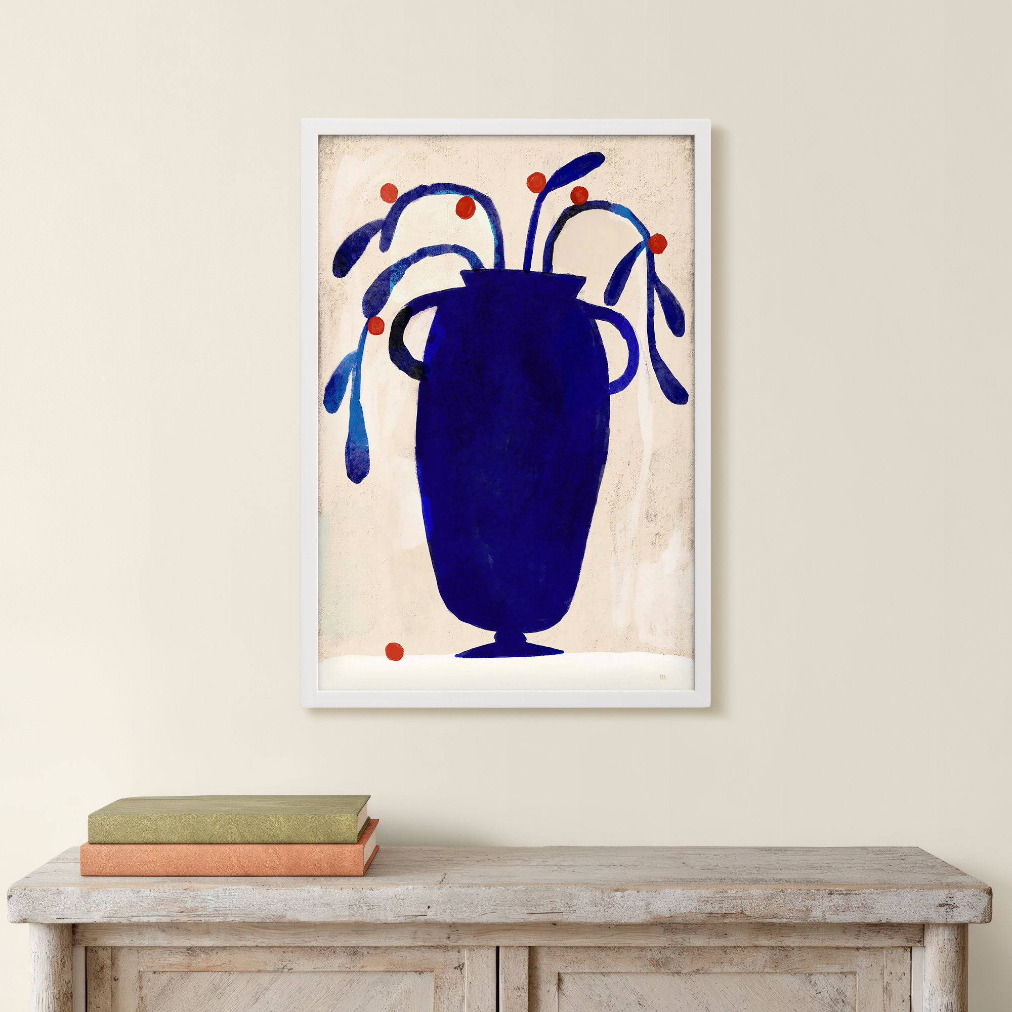 Red Berries by StudioM, White, 20" H x 14" W x 1.25" D