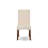 7 Piece Modern Dining Table Set Consist of a Rectangle Wooden Table with Butterfly Leaf and 6 Cream Linen Fabric Upholstered Chairs, Mahogany
