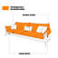 Causeuse coussin orange en cuir véritable-984885472