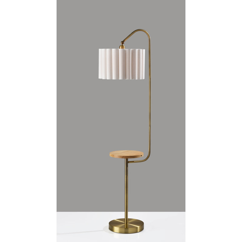 Lampe sur pied Caldwell, Beige, Laiton antique