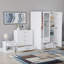Maybery 3 Piece Bedroom Set (1 Drawer Bedside Chest, 5 Drawer Chest, 3 Door 2 Drawer Mirrored Wardrobe), (5)-1486664422