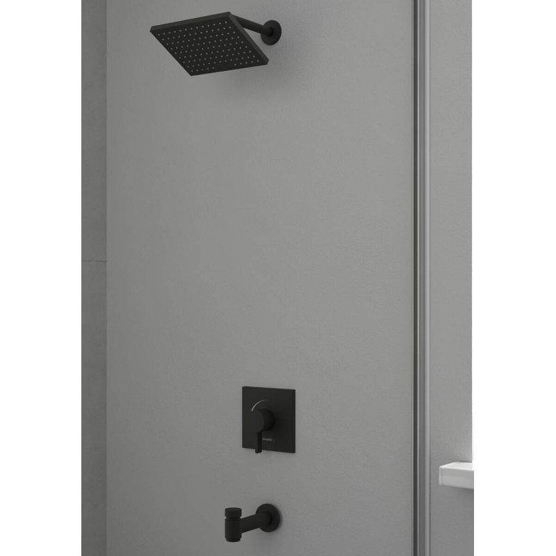 Talis S Wall Mounted Tub Spout with Diverter, Matte Black