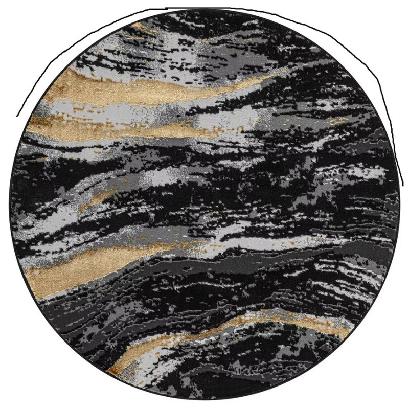 Abstract Shag Area Rug, Round 120 cm