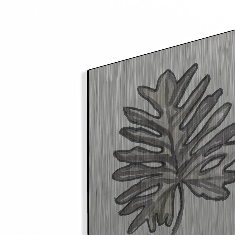 «Modern Palm 3» par Stellar Design Studio, art mural en métal Luxe, 12 po x 16 po, H 16 po x l 12 po