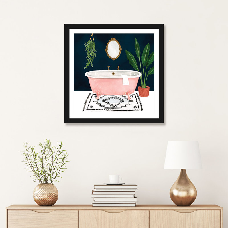 «Boho Bath II» par Victoria Borges - impression d'art graphique, H 24 po x l 24 po x p 1 po