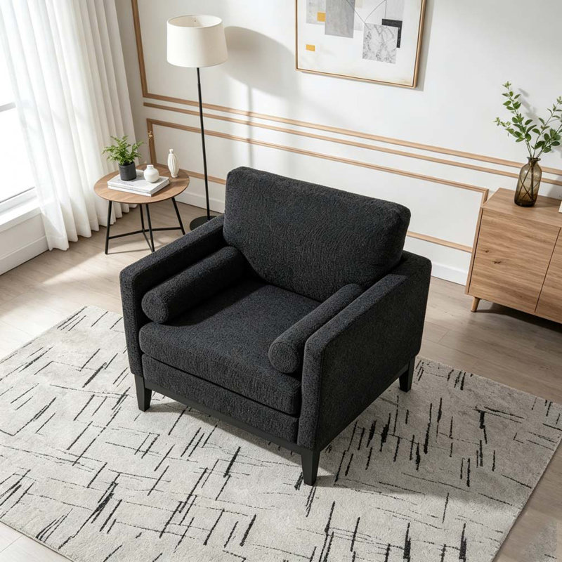 Fauteuil d'appoint 35,4 po, Pied noir-noir